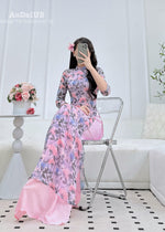 Purple Bloom Modern Vietnamese Ao Dai Set D13