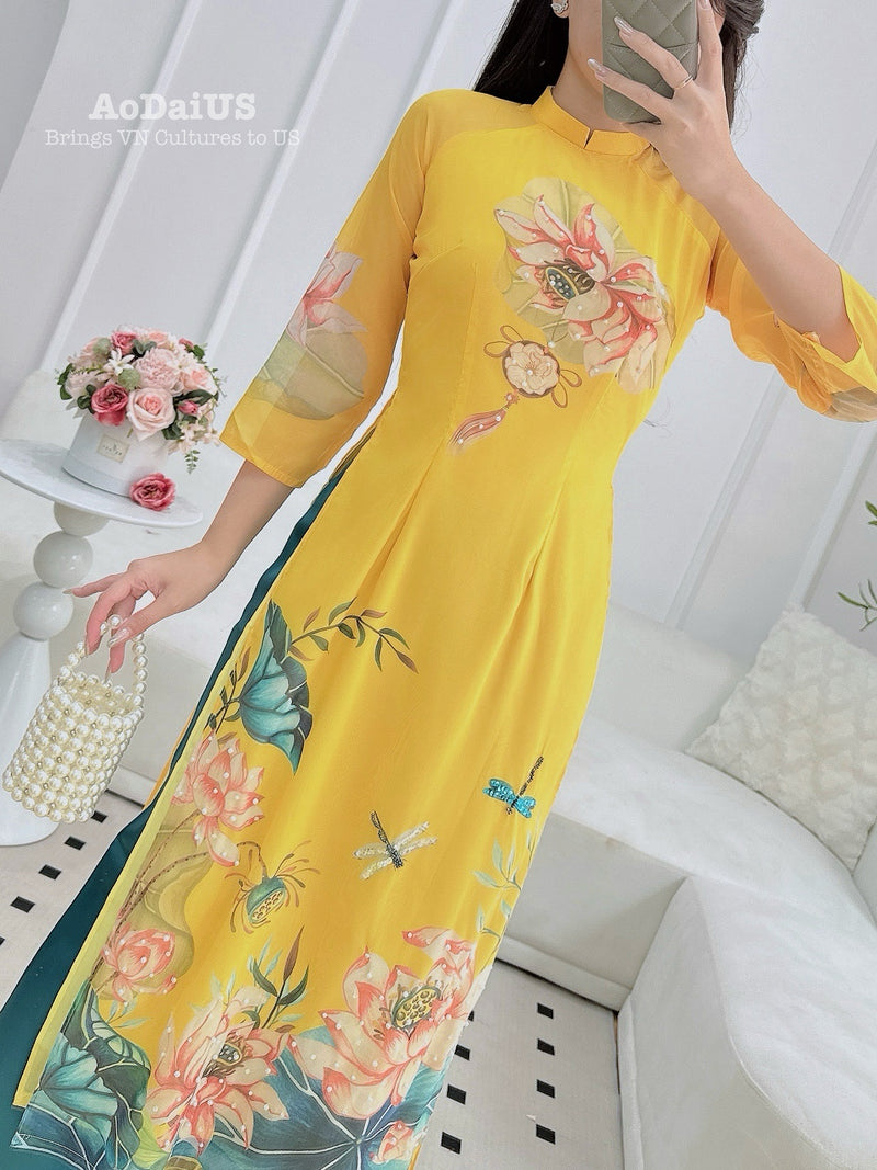 Nguyệt Xuân Modern Vietnamese Ao Dai Set B15
