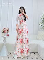 Rosa Vietnamese Traditional Ao Dai No Pants | Áo Dài Truyền Thống G16
