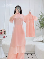 Peach Whisper Mother & Daughter Ao Dai | Family Matching Ao Dai B14