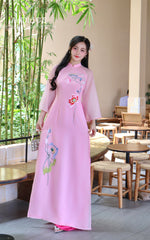 Pink Lotus Traditional Vietnamese Ao Dai | Áo Dài Truyền Thống A29