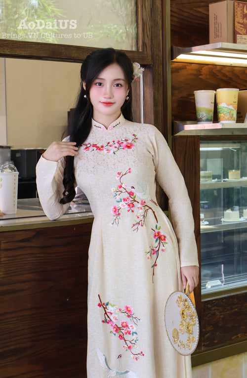 Yellow Floral Embroidery with Hand-Beaded Crystals (Top Only, No Pants) A47