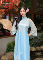 Spring Sky Bloom Modern Vietnamese Ao Dai Set C3