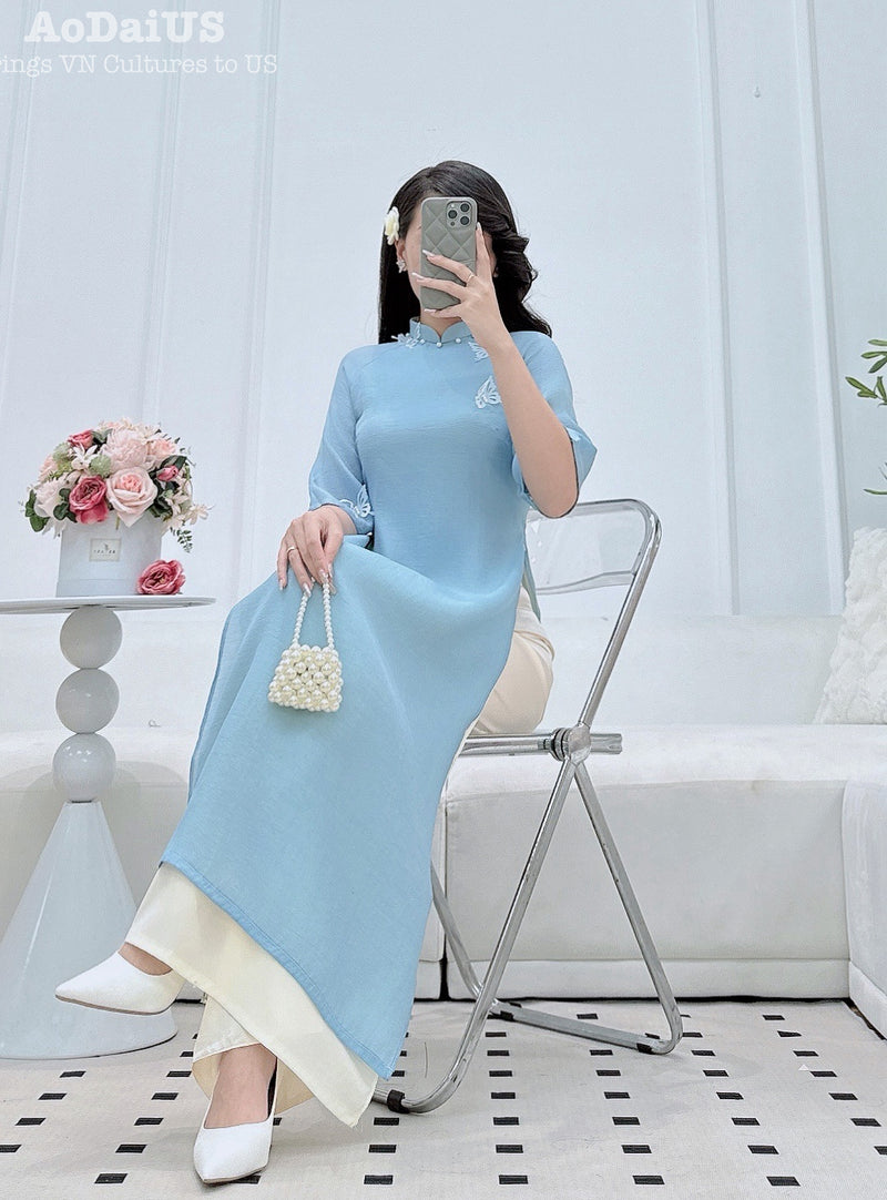 Blue Butterfly Grace Áo Dài | Áo Dài Cách Tân F29