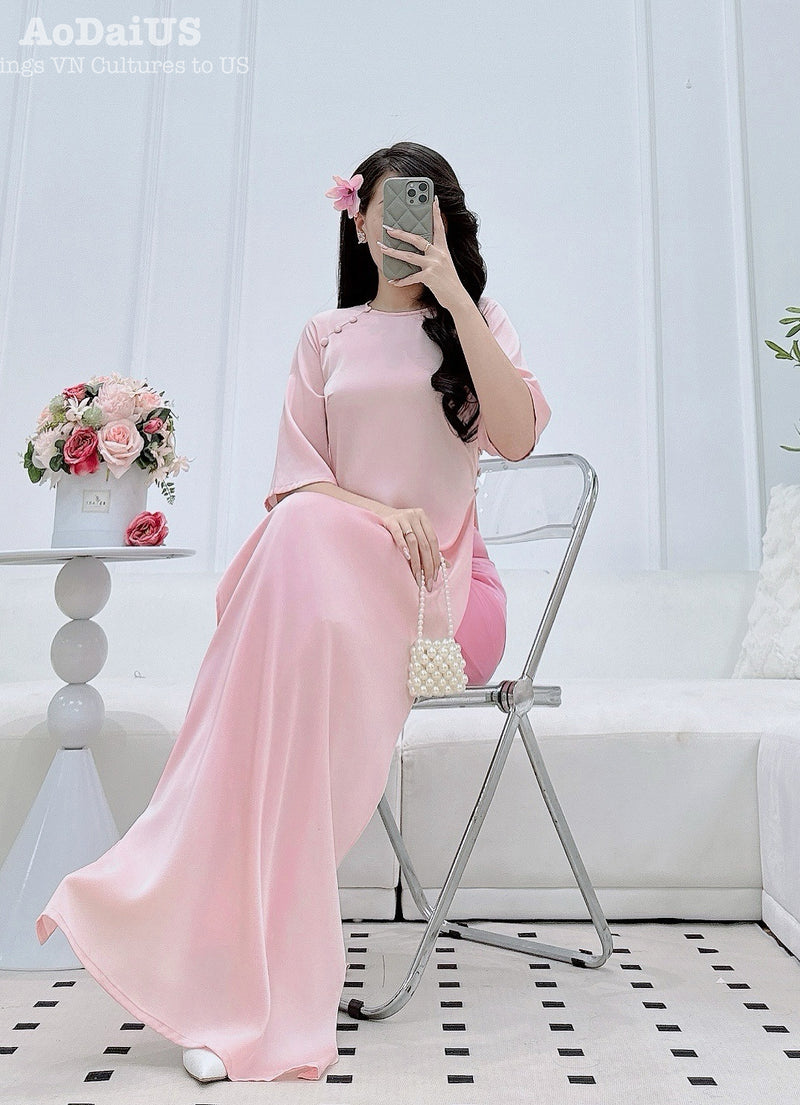 Pastel Grace Vietnamese Ao Dai | Áo Dài Truyền Thống  E36