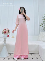 Pastel Grace Vietnamese Ao Dai | Áo Dài Truyền Thống  E36