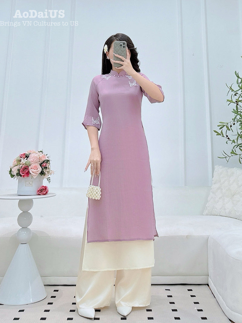 Lavender Butterfly Grace Áo Dài | Áo Dài Cách Tân F33