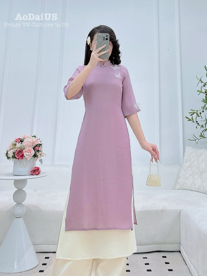 Lavender Butterfly Grace Áo Dài | Áo Dài Cách Tân F33