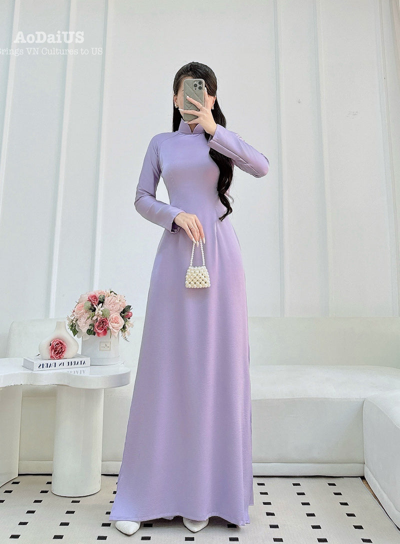 Light Purple Elegance Traditional Vietnamese Ao Dai No Pants | Áo Dài Tím H15