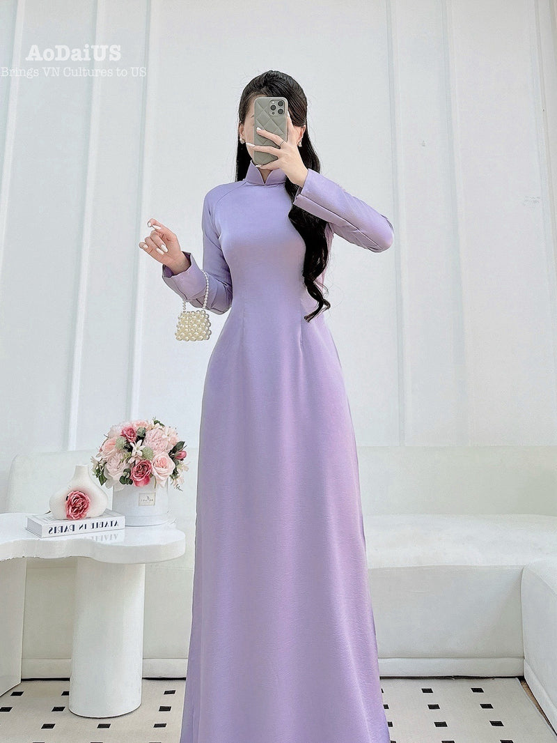 Light Purple Elegance Traditional Vietnamese Ao Dai No Pants | Áo Dài Tím H15
