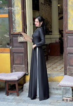 Black Pearl Grace Traditional Vietnamese Ao Dai No Pants J4