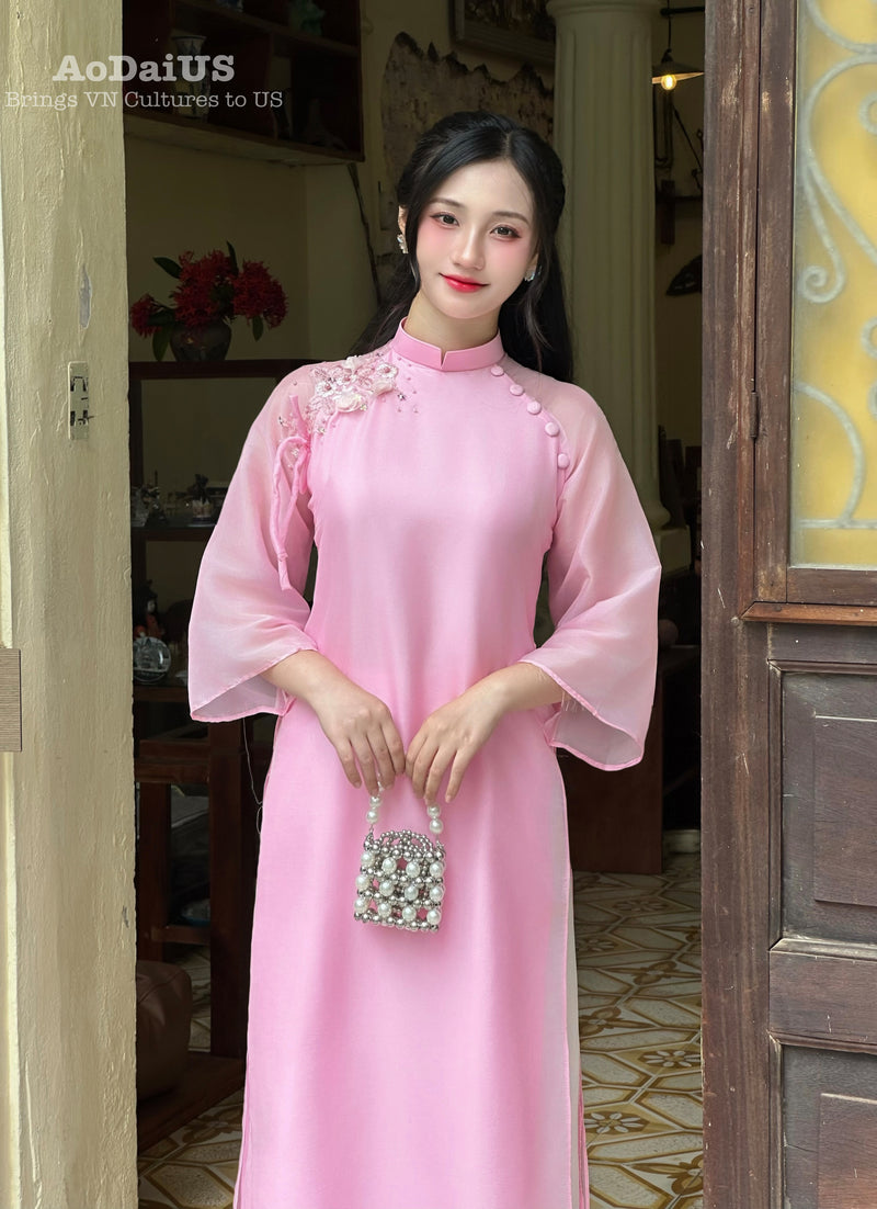 Blossom Touch Modern Vietnamese Ao Dai Set I11