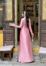 Blush Lotus Elegance Ao Dai Traditional Vietnamese Ao Dai No Pants J6