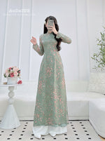 Green Matching Mom and Daughter Ao Dai | Mother Daughter Matching A15