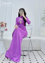 Royal Violet Vietnamese Traditional Ao Dai | Vietnamese Dress B30