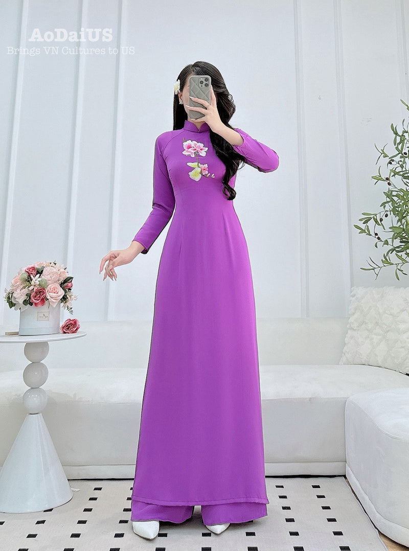 Royal Violet Vietnamese Traditional Ao Dai | Vietnamese Dress B30