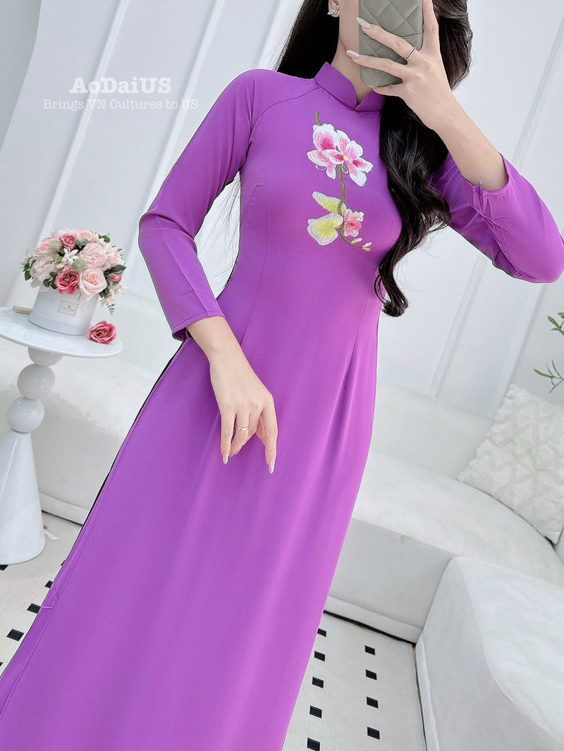 Royal Violet Vietnamese Traditional Ao Dai | Vietnamese Dress B30