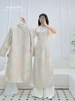 Beige Eternal Bond Matching Couple Ao Dai | Áo Dài Gia Đình V1