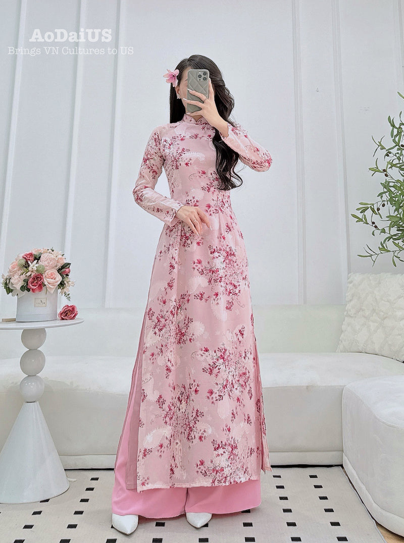 Quynh Dao Matching Mom and Daughter Ao Dai | Family Áo Dài Set A19
