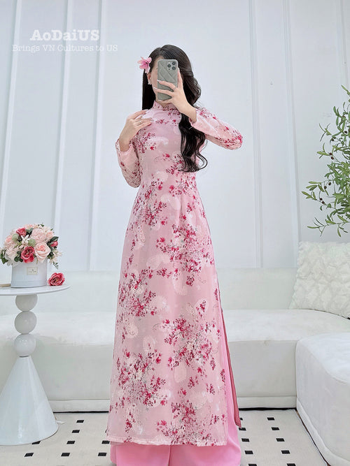 Quynh Dao Matching Mom and Daughter Ao Dai | Family Áo Dài Set A19