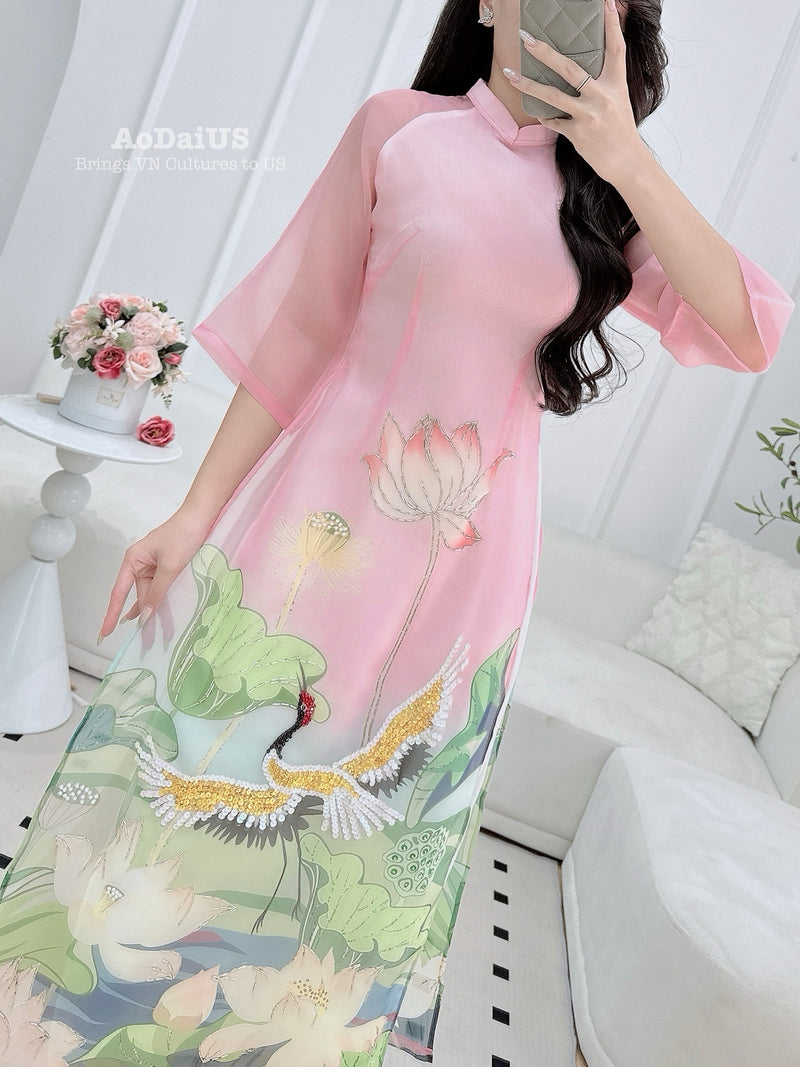 Mom and Daughter Matching Ao Dai | Vietnamese Family Ao Dai D36