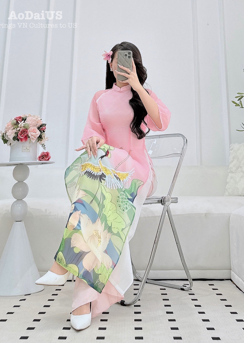 Mom and Daughter Matching Ao Dai | Vietnamese Family Ao Dai D36
