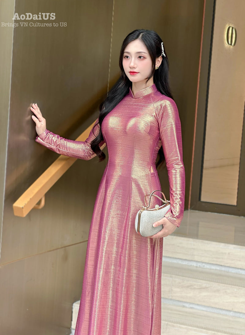 Glamorous Shine Ao Dai Set | Áo Dài Ánh Kim E1