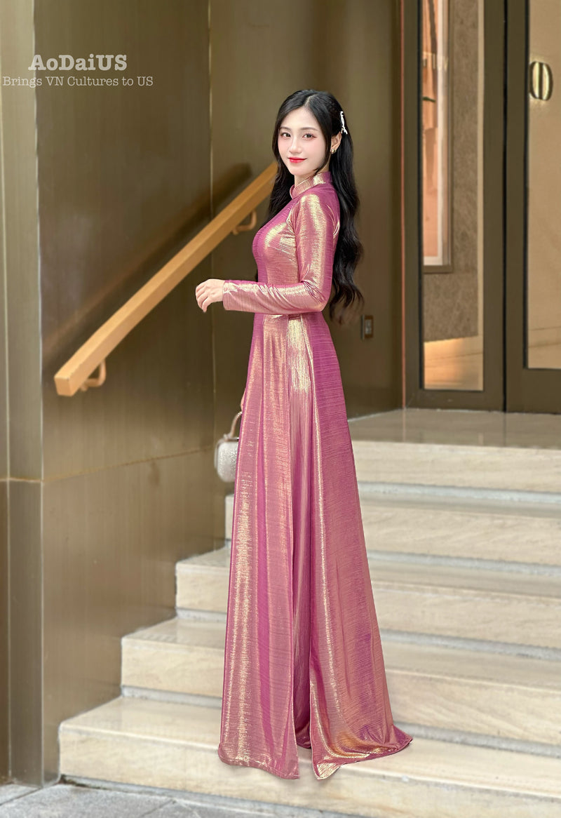 Glamorous Shine Ao Dai Set | Áo Dài Ánh Kim E1