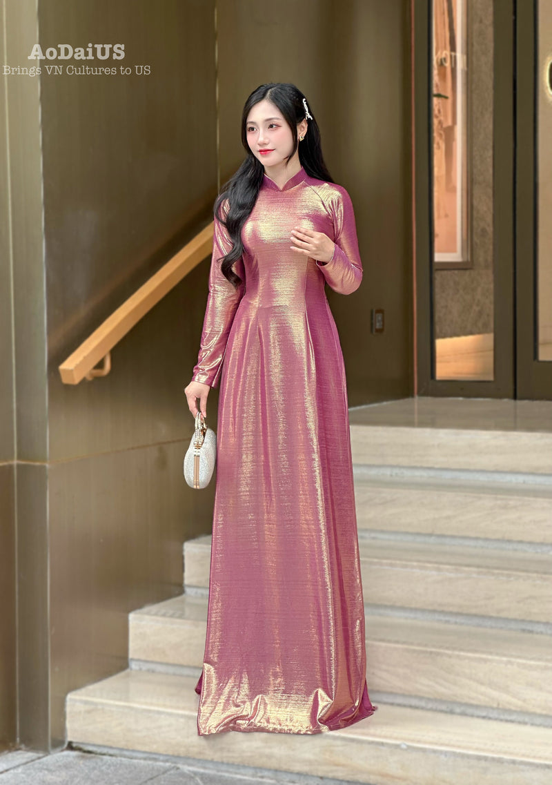 Glamorous Shine Ao Dai Set | Áo Dài Ánh Kim E1