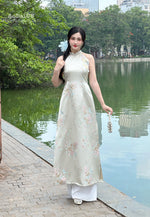 Butterfly Garden Sleeveless Ao Dai No Pants | Áo Dài Yếm Hồ Điệp B17