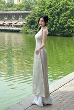 Butterfly Garden Sleeveless Ao Dai No Pants | Áo Dài Yếm Hồ Điệp B17