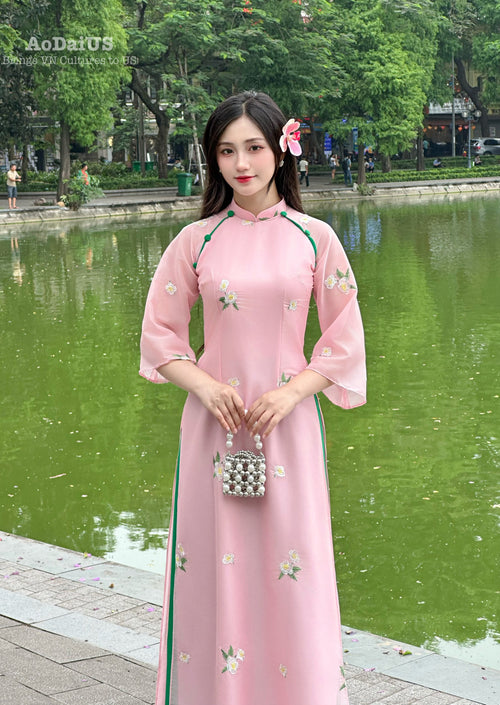 Morning Blossom Ao Dai Set | Áo Dài Hoa Nở Ban Mai E10