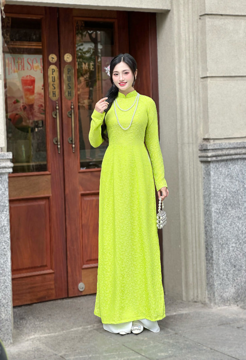 Vietnamese Traditional Ao Dai For Women-No Pants | Áo Dài Truyền Thống Tơ Lụa 2 Da
