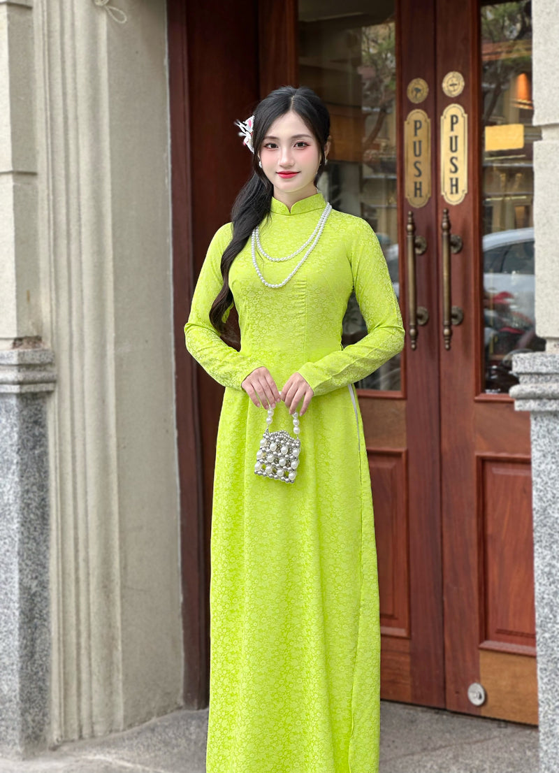 Vietnamese Traditional Ao Dai For Women-No Pants | Áo Dài Truyền Thống Tơ Lụa 2 Da
