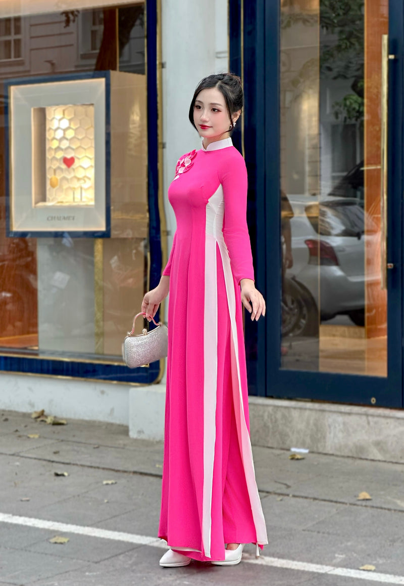 Vietnamese Traditional Ao Dai For Women | Áo Dài Truyền Thống Gấm 4 Tà