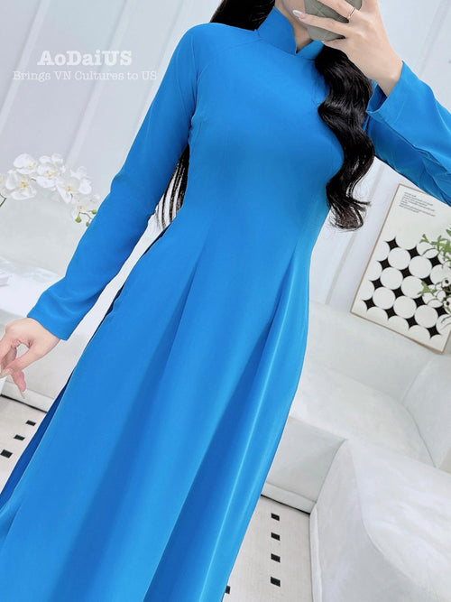 Sky Blue Elegance Traditional Vietnamese Ao Dai