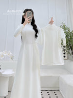 Mom and Daughter Matching Ao Dai | White Vietnamese Family Ao Dai