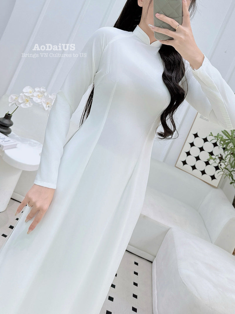 Mom and Daughter Matching Ao Dai | White Vietnamese Family Ao Dai