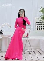 Fuchsia Pearl Ao Dai Traditional Vietnamese Ao Dai No Pants B6