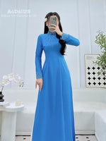 Sapphire Crystal Traditional Vietnamese Ao Dai No Pants