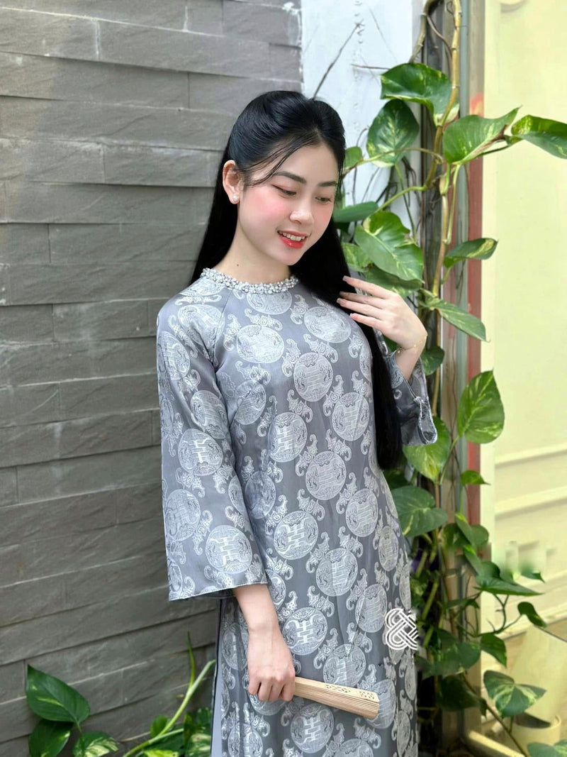 Ao Dai Gấm Thọ NO PANTS | Ao Dai Vietnam | Vietnamese Traditional Ao Dai For Women | Áo Dài Truyền Thống