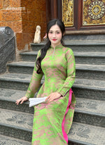 Green Áo Dài Gấm Set | Vietnamese Traditional Ao Dai For Women H30