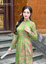 Green Áo Dài Gấm Set | Vietnamese Traditional Ao Dai For Women H30