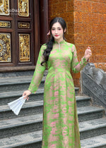 Green Áo Dài Gấm Set | Vietnamese Traditional Ao Dai For Women H30