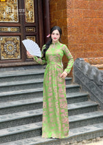 Green Áo Dài Gấm Set | Vietnamese Traditional Ao Dai For Women H30