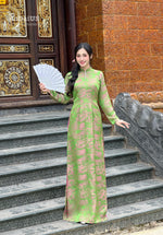 Green Áo Dài Gấm Set | Vietnamese Traditional Ao Dai For Women H30