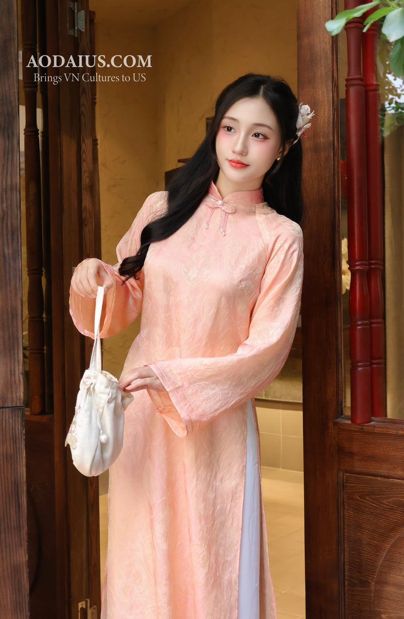 Pink Lily Ao Dai Top | Vietnamese Modern Dress | O56 – Ao Dai US