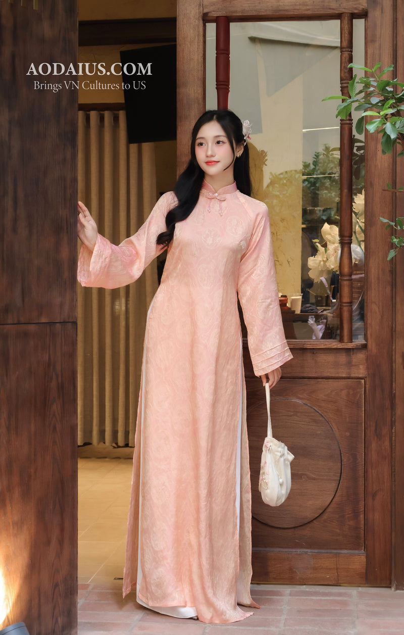 O56 Pink Lily Ao Dai Top | Vietnamese Modern Dress | O56 – Ao Dai US