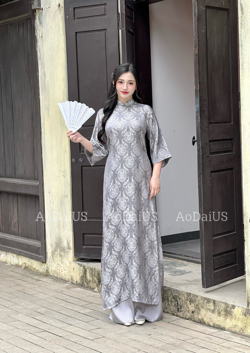 Áo Dài Gấm Thọ NO PANTS | Ao Dai Vietnam | Vietnamese Traditional Ao Dai For Women | Áo Dài Truyền Thống