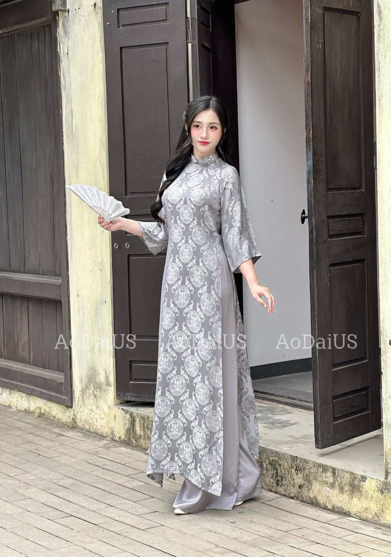 Áo Dài Gấm Thọ NO PANTS | Ao Dai Vietnam | Vietnamese Traditional Ao Dai For Women | Áo Dài Truyền Thống